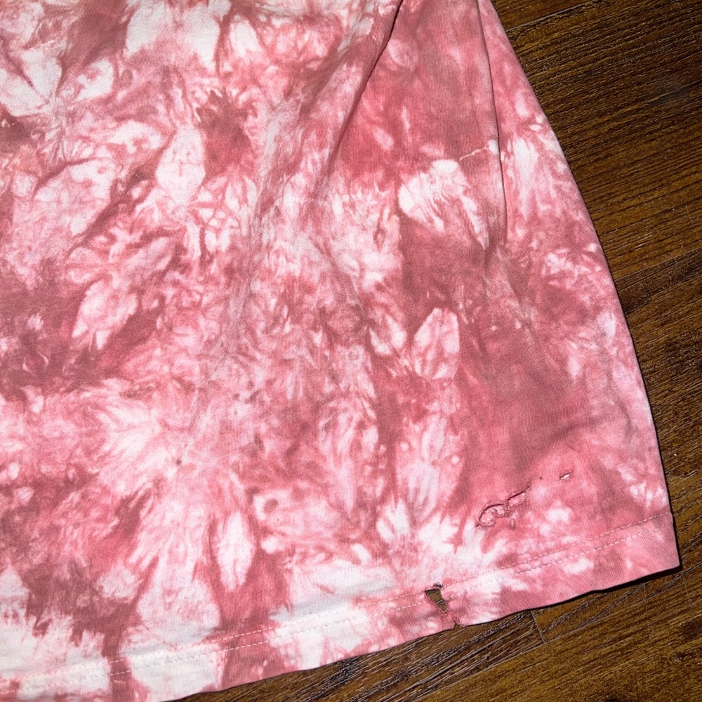 Nike Brown Red Tie-Dye Graphic Yellow Swoosh Logo Short Sleeve Shirt Size XL - Picture 8 of 10
